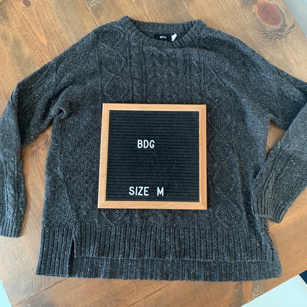 BDG Cable Knit Crew Neck Sweater